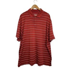 Nike Mens Golf Dri-Fit Red Striped Polo Shirt Size XXL